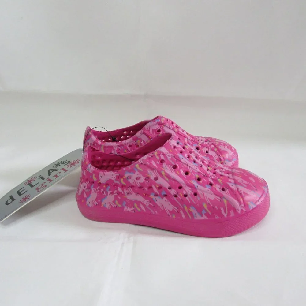 NWT Toddler 5/6 Girl's Delia's Slip on Perforated Clogs - Fuchsia